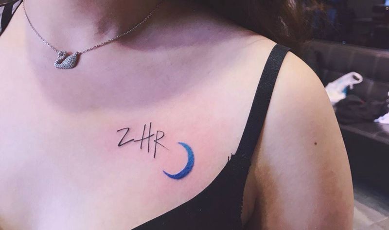 情侣纹身纹身图片_成品胸部清新情侣小图原创纹身图案