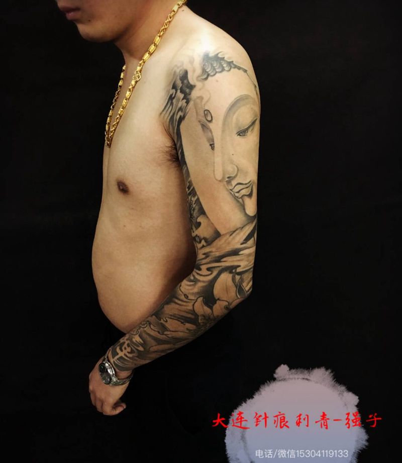 佛，花臂纹身图片