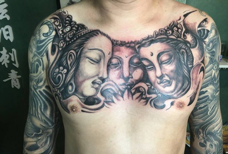 三面佛纹身图片