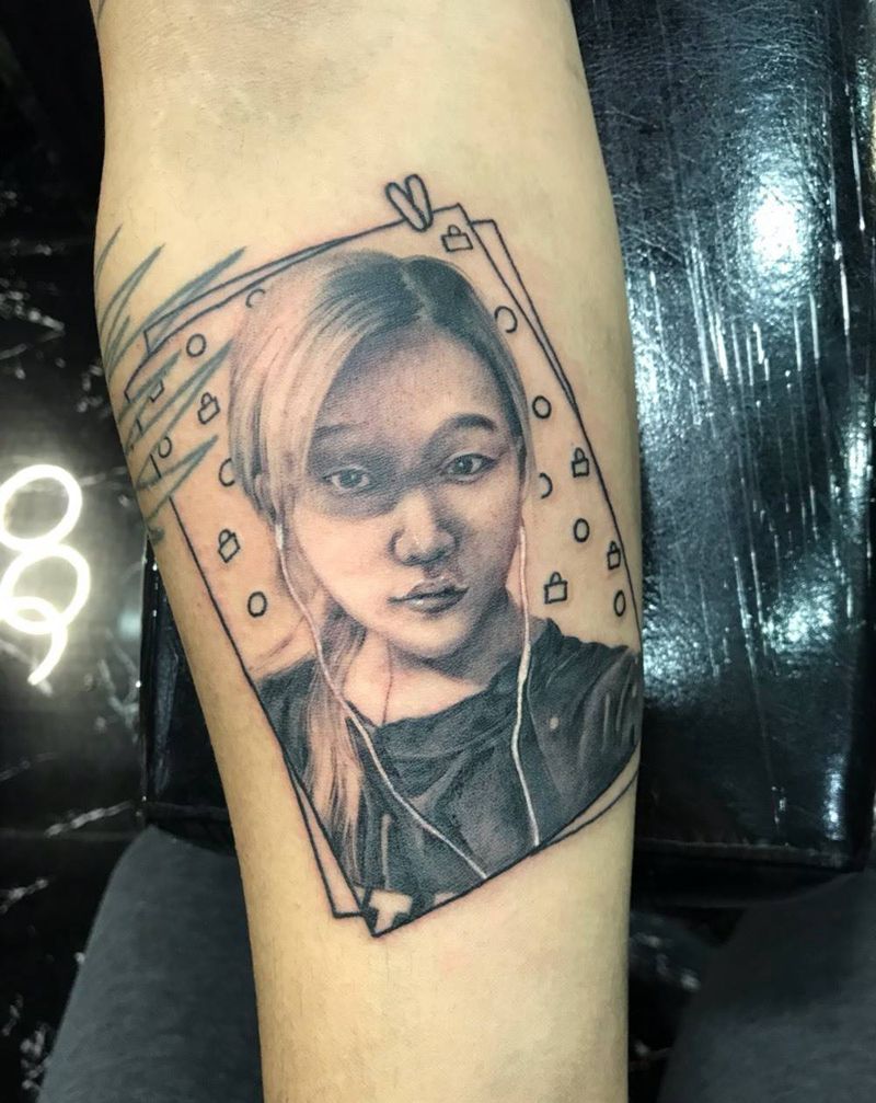 小照片纹身图片_手臂欧美写实肖像人物纹身图案