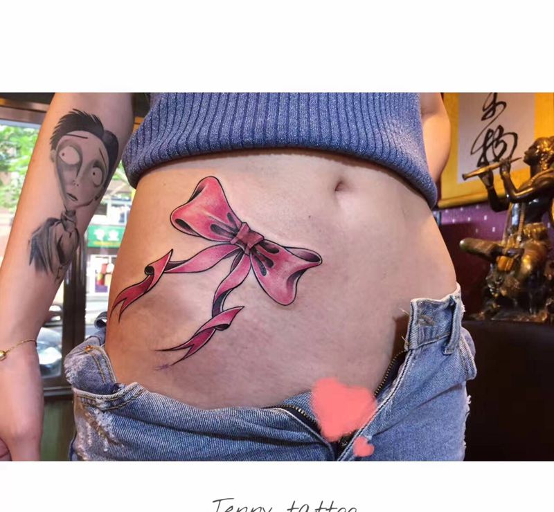 蝴蝶结纹身图片