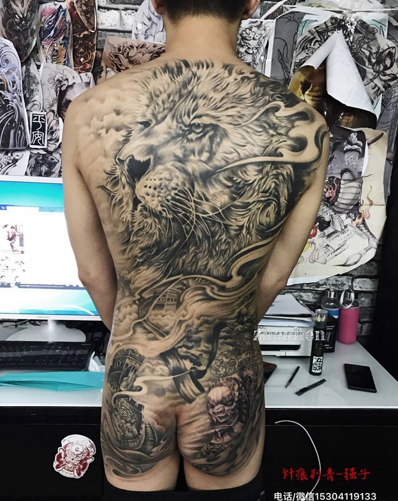 狮子纹身图片