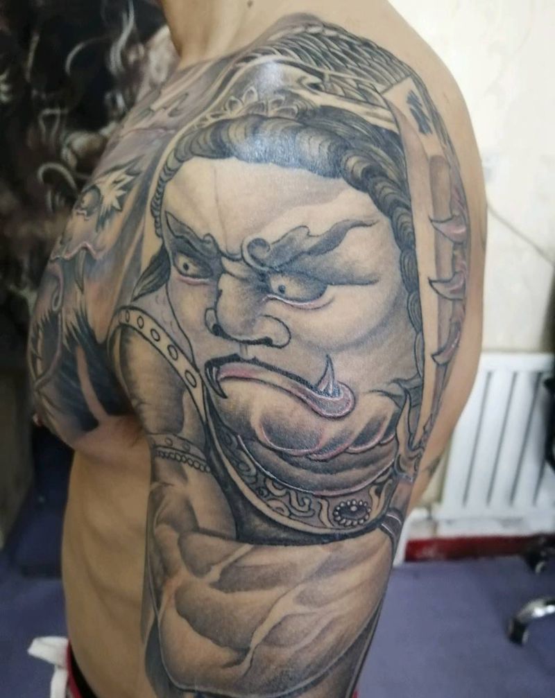 不动冥王半甲纹身图片