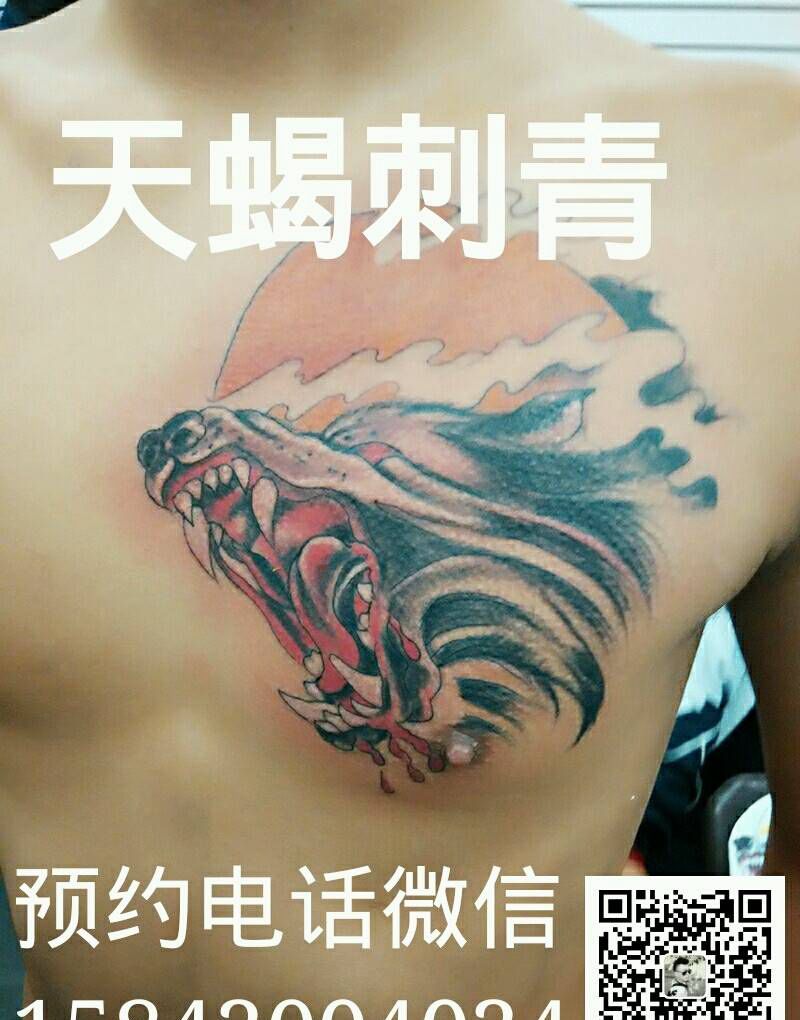 狼头纹身图片