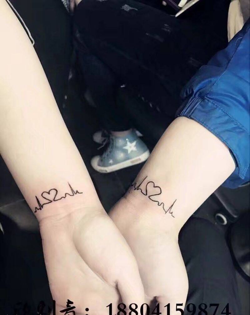 闺蜜心电图纹身纹身图片