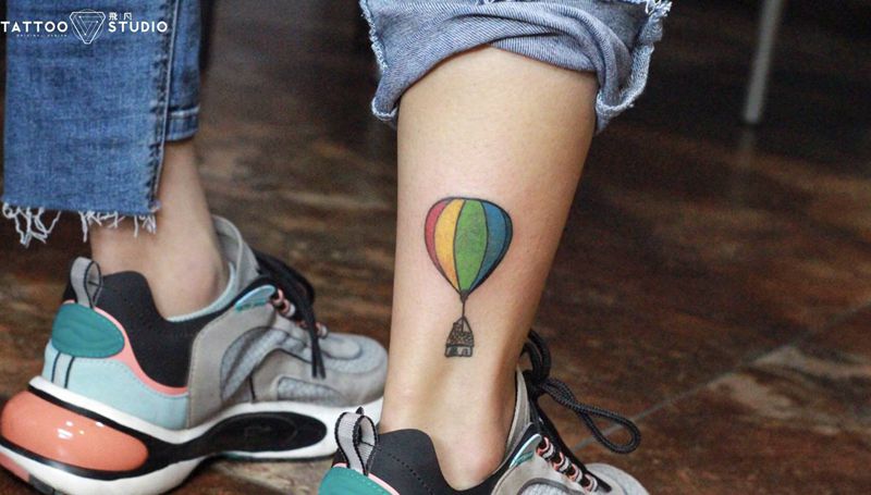 热气球纹身图片_Old School纹身图案