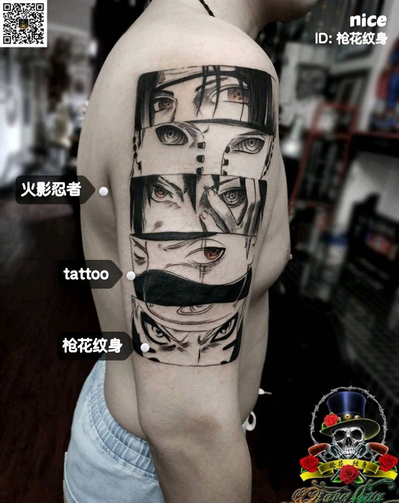 火影忍者纹身图片_手臂几何欧美写实纹身图案