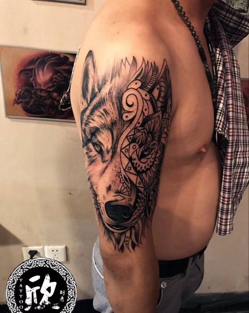 狼纹身图片