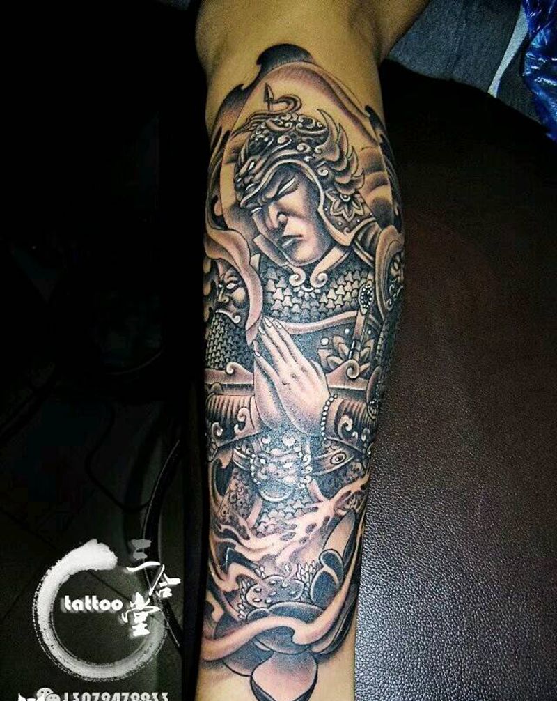 玮陀作品纹身图片_脚部传统人物宗教营口鲅鱼圈纹成品纹身图案