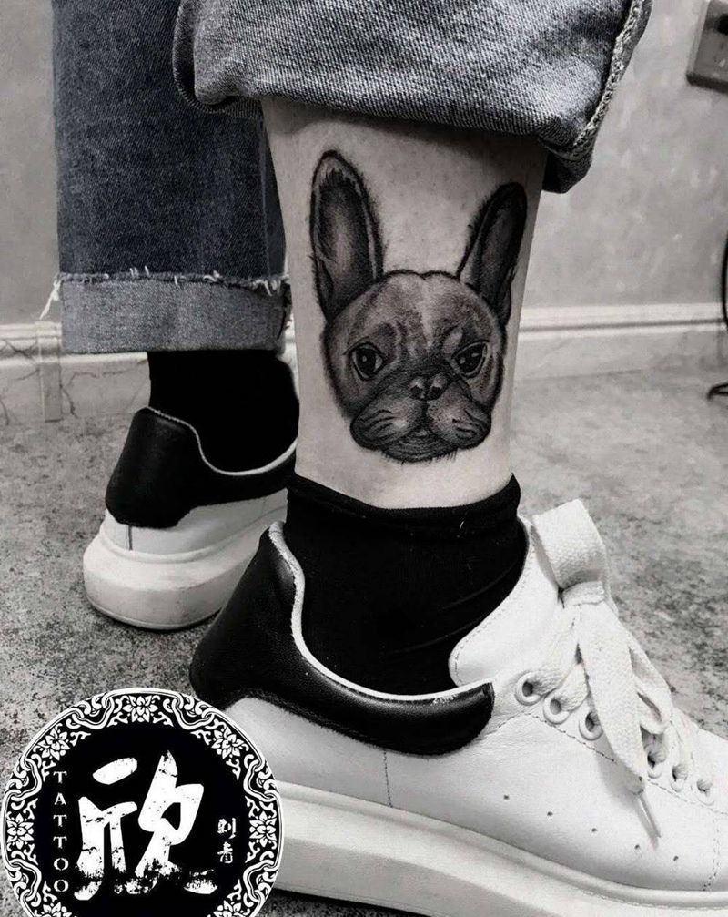 写实狗狗纹身图片