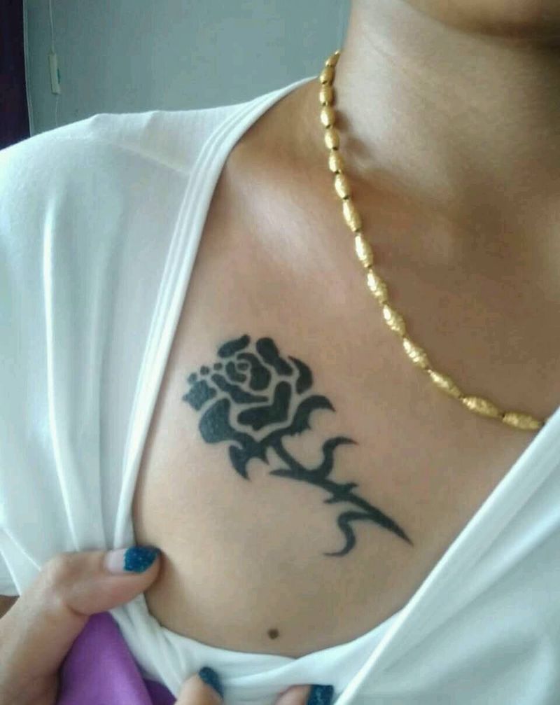 玫瑰图腾纹身图片