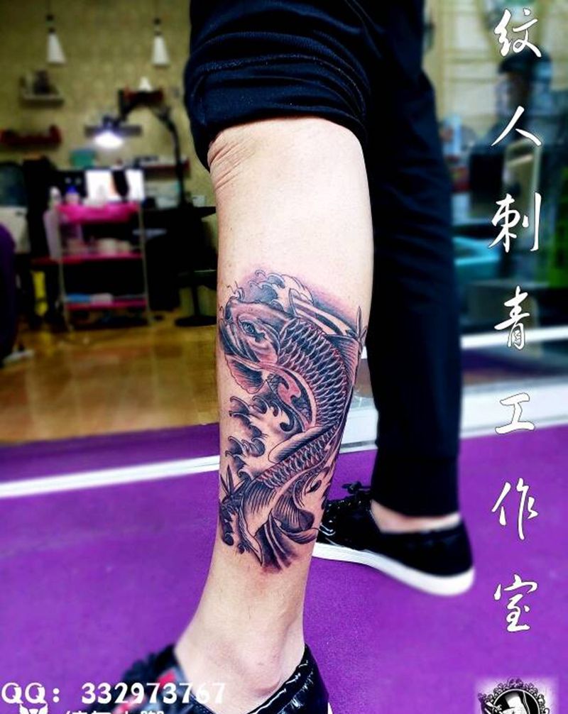 招财鱼纹身图片