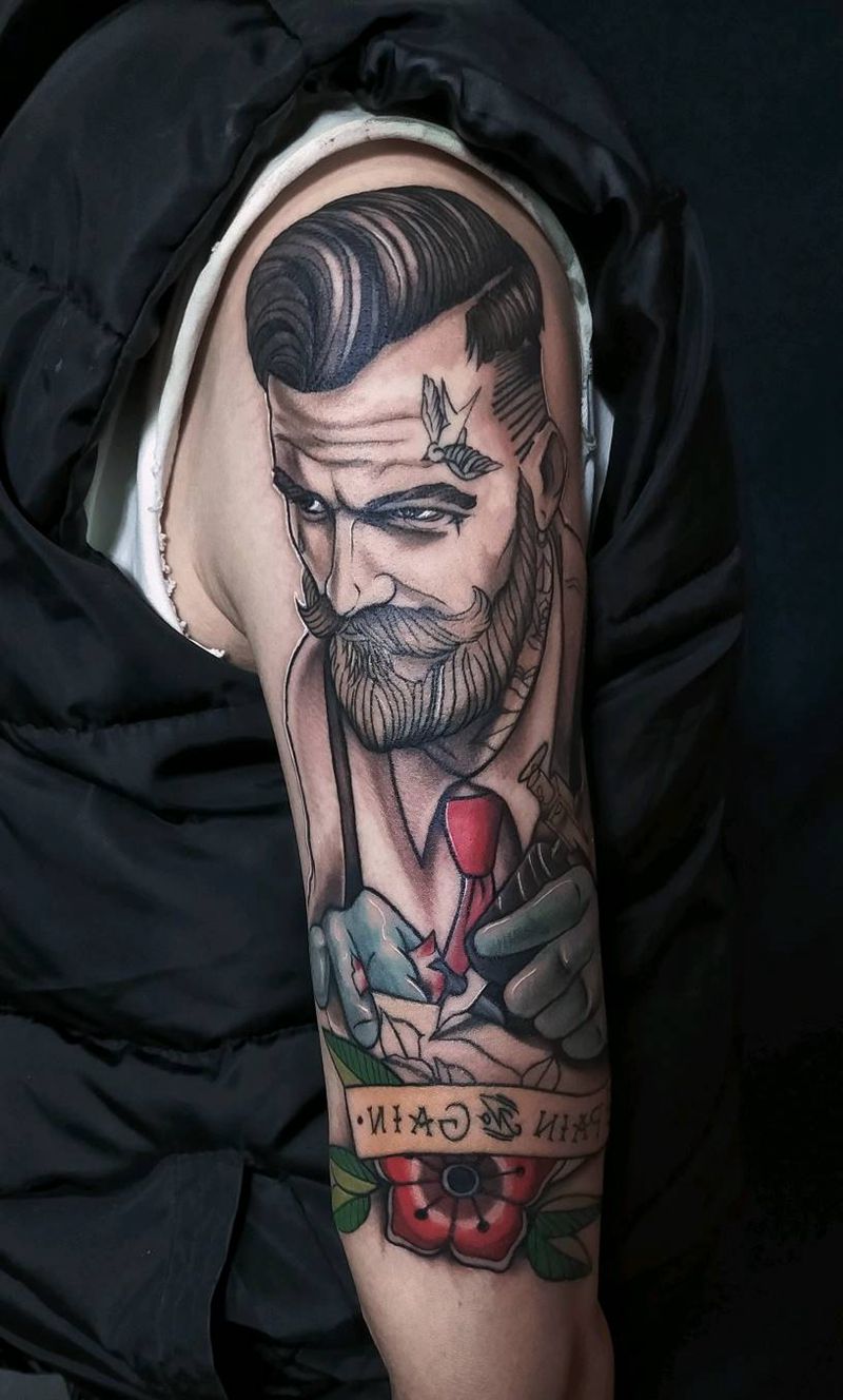 纹身师纹身图片_手臂New School师纹身图案