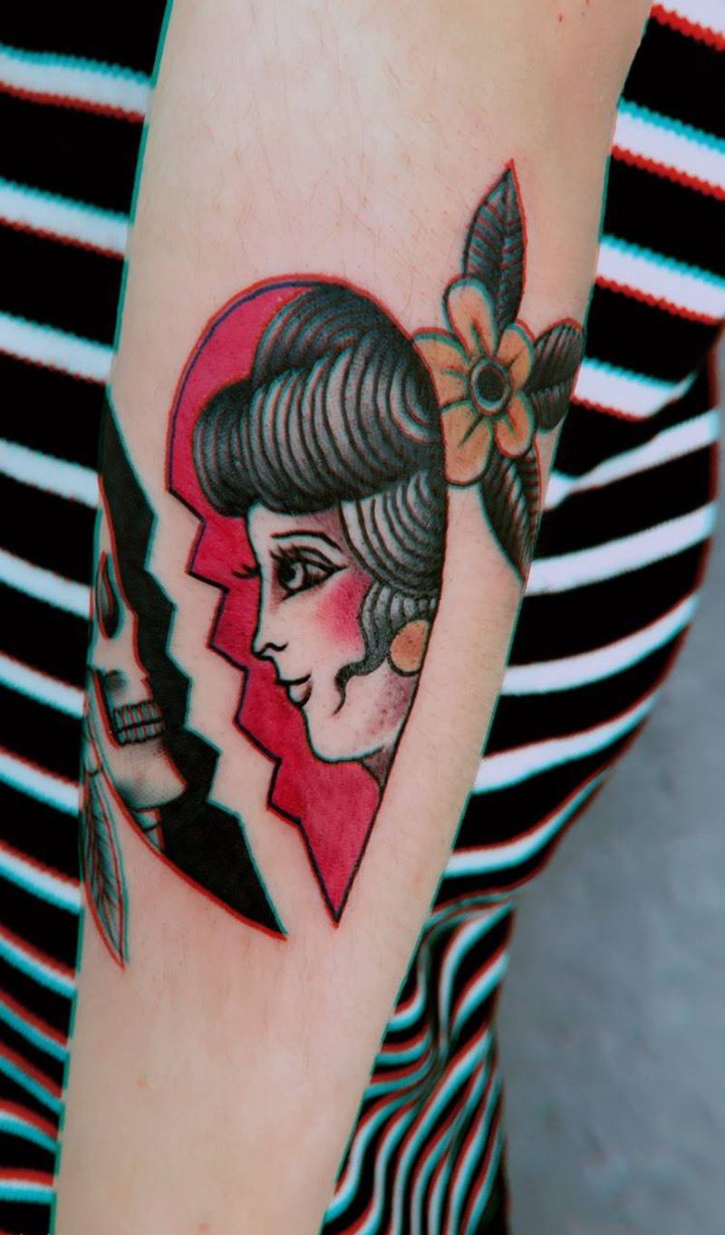 school纹身图片_成品欧美手臂纹身图案