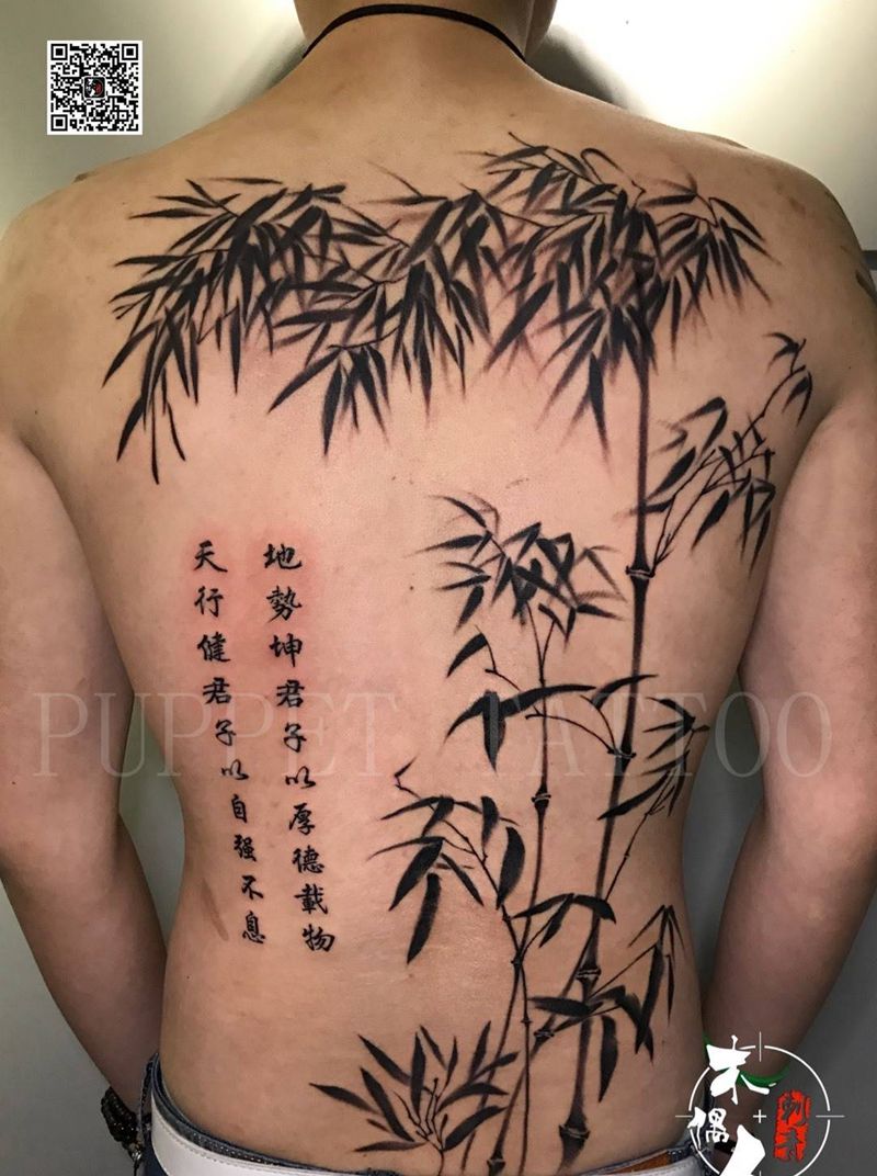 竹纹身图片