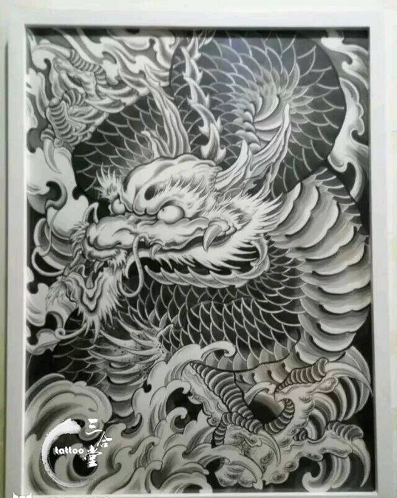 原创画稿  喜欢的点赞纹身图片_背部传统动物原创营口鲅鱼圈纹熊岳盖州成品纹身图案