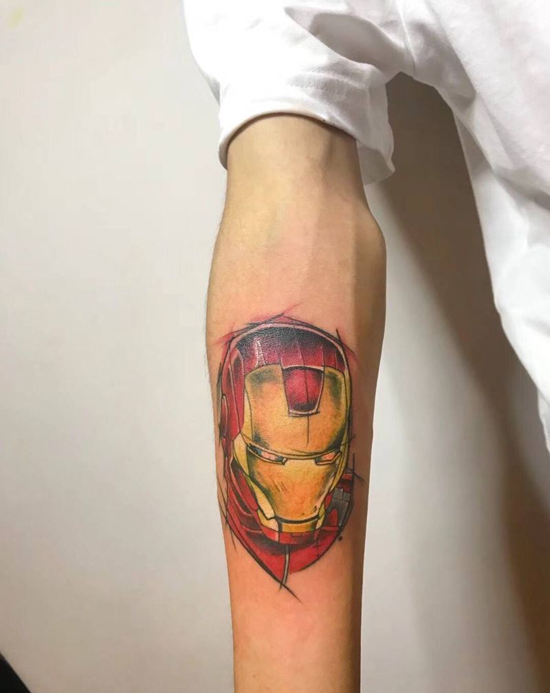 钢铁侠纹身图片