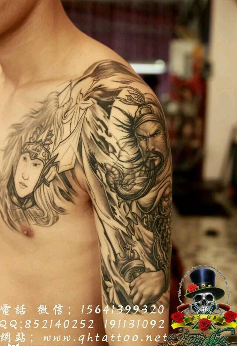 关公纹身图片_手臂传统肖像人物宗教成品纹身图案