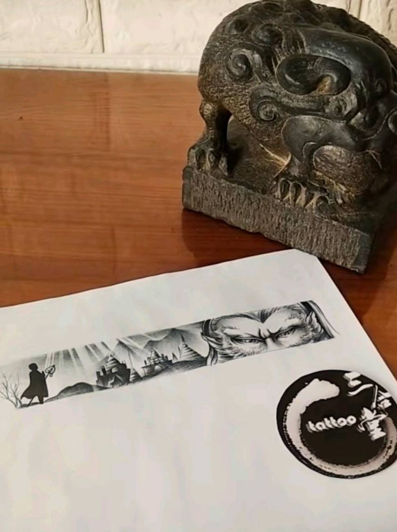 贪嗔痴慢疑纹身图片_手臂脚部新传统手环臂环孙悟空纹身图案