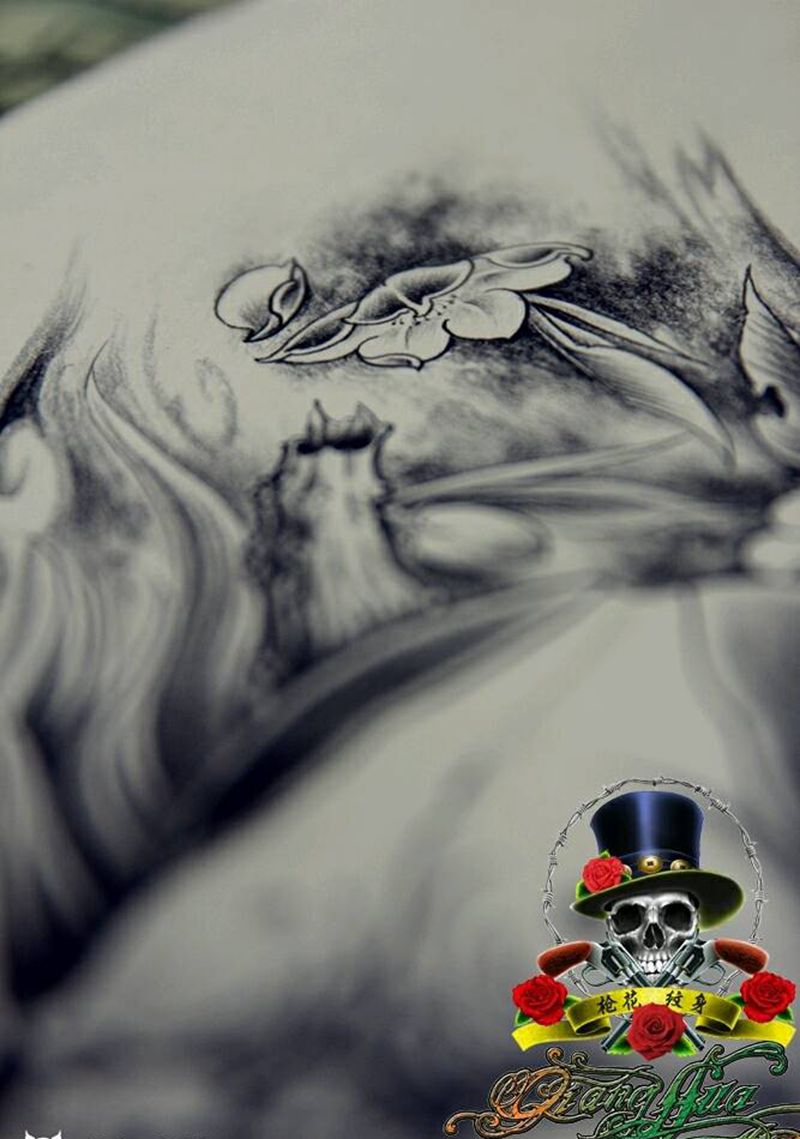 般若纹身图片_传统人物鬼神宗教原创成品手稿纹身图案