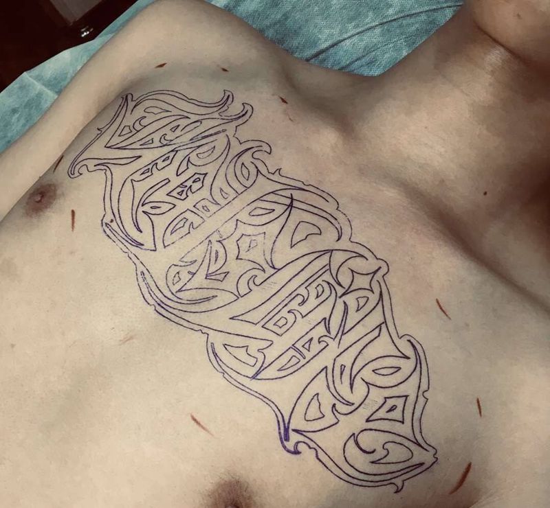 花体字纹身图片