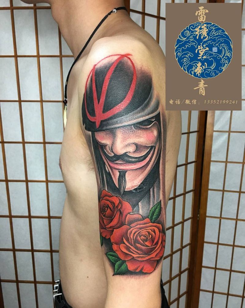 V字仇杀队纹身图片