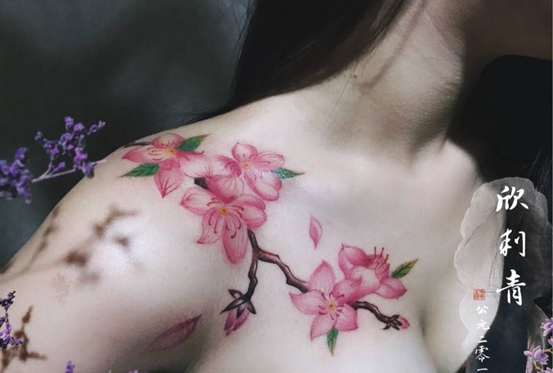 樱花纹身图片