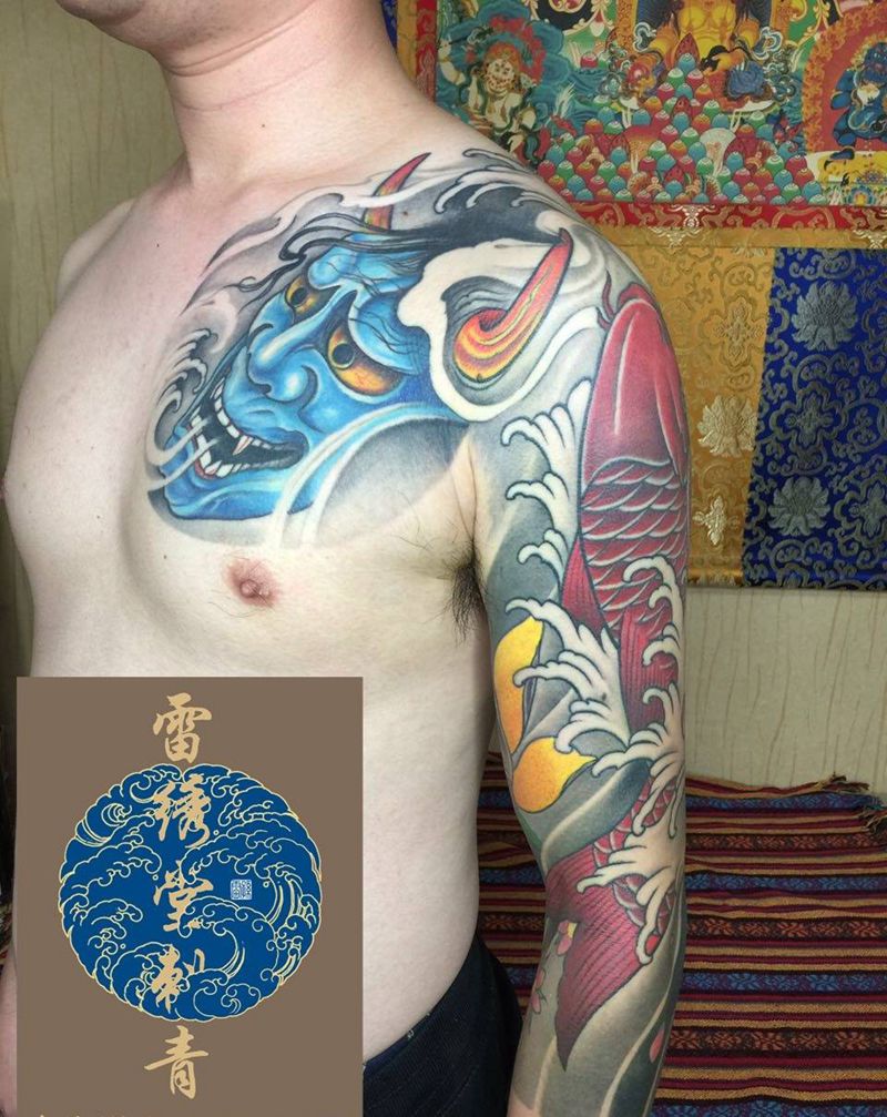 半甲7分袖纹身图片