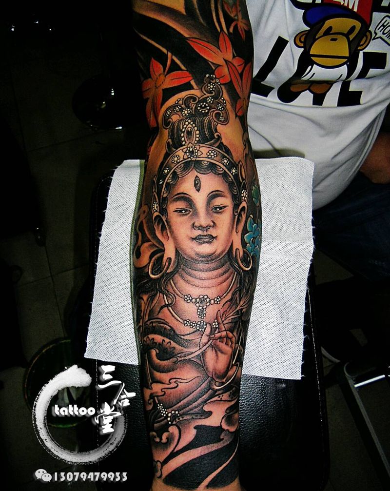 渡母纹身纹身图片_手臂传统宗教营口鲅鱼圈纹成品纹身图案