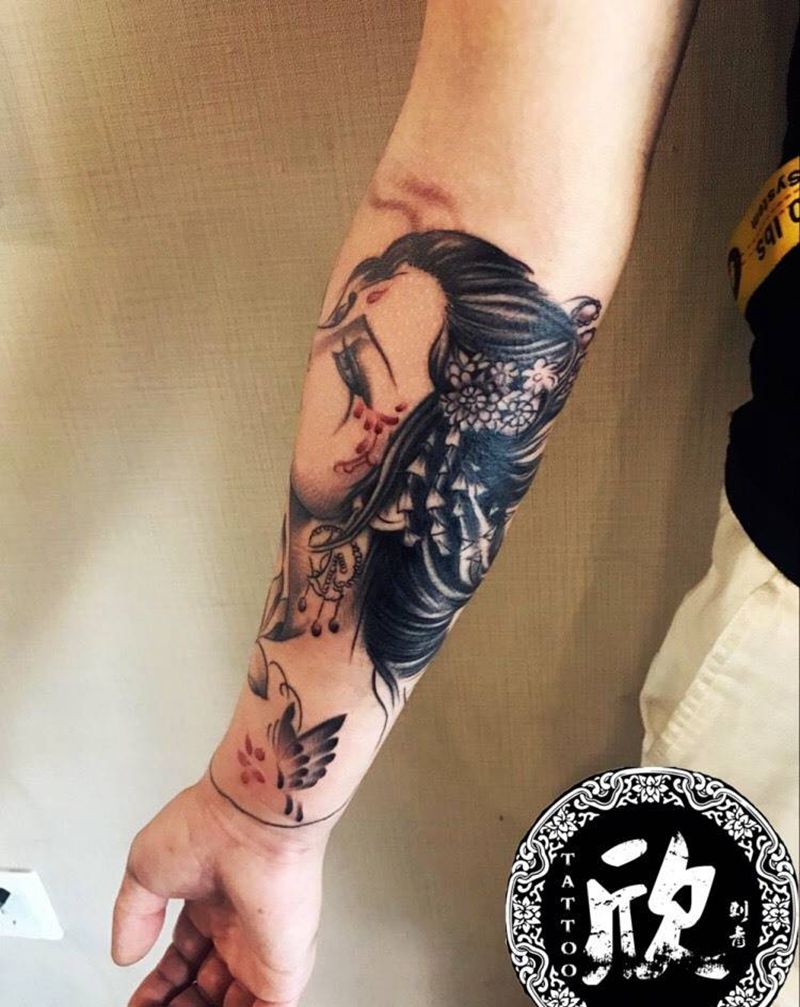 艺妓纹身图片