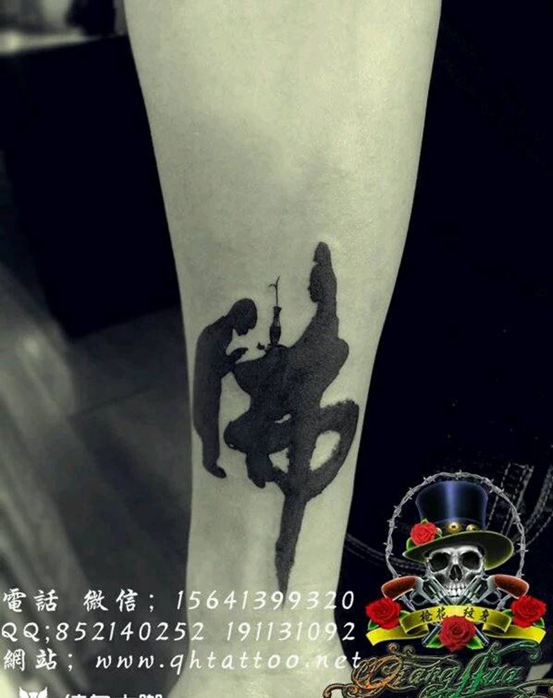 佛纹身图片_手臂清新国画图腾成品纹身图案