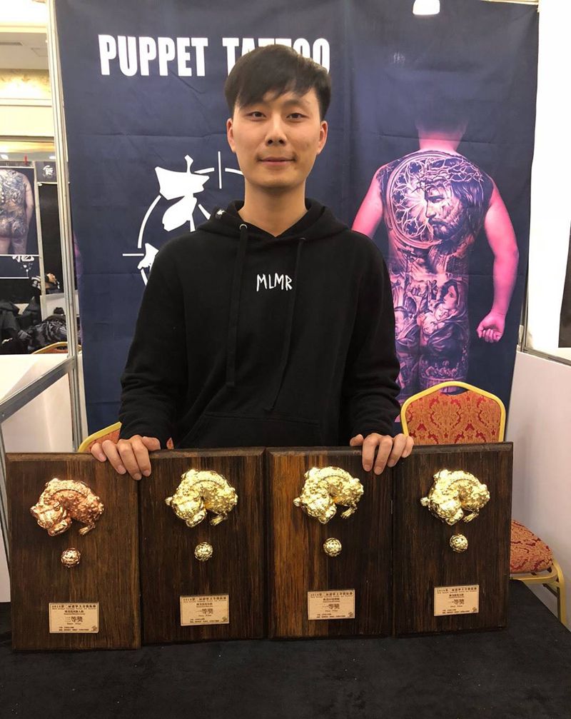 2018第二届辽宁纹身艺术节获得三个冠军一个季军