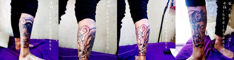 般若象神纹身图片