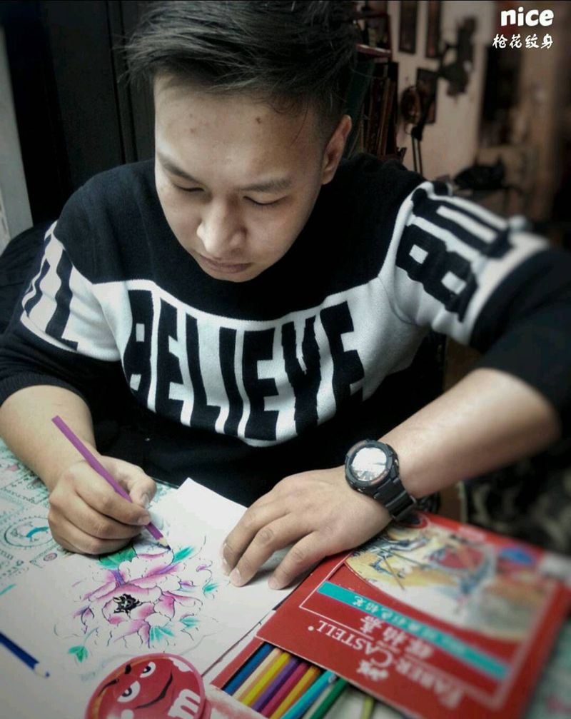 鹏少手绘纹身图片_传统植物成品手稿纹身图案