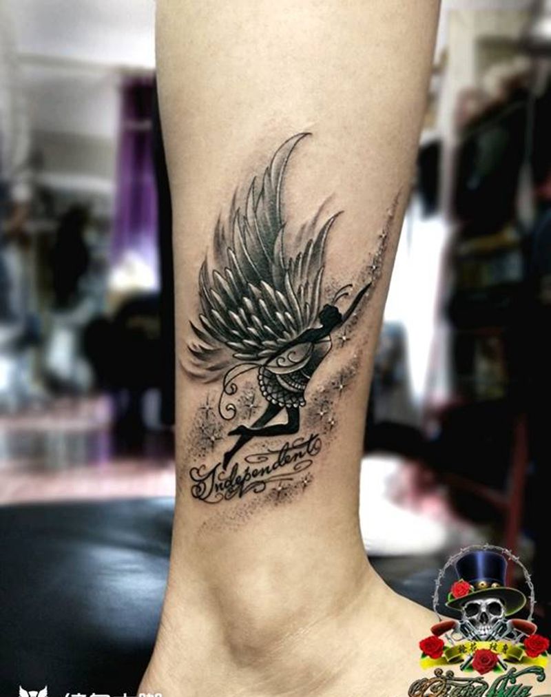 精灵纹身图片_腿部New SchoolOld School纹身图案