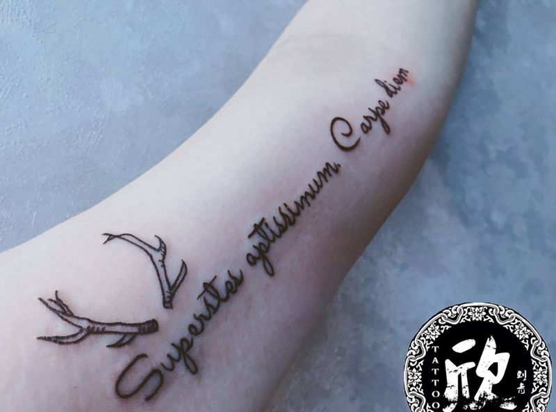 字母纹身图片_成品手臂清新字符动物纹身图案