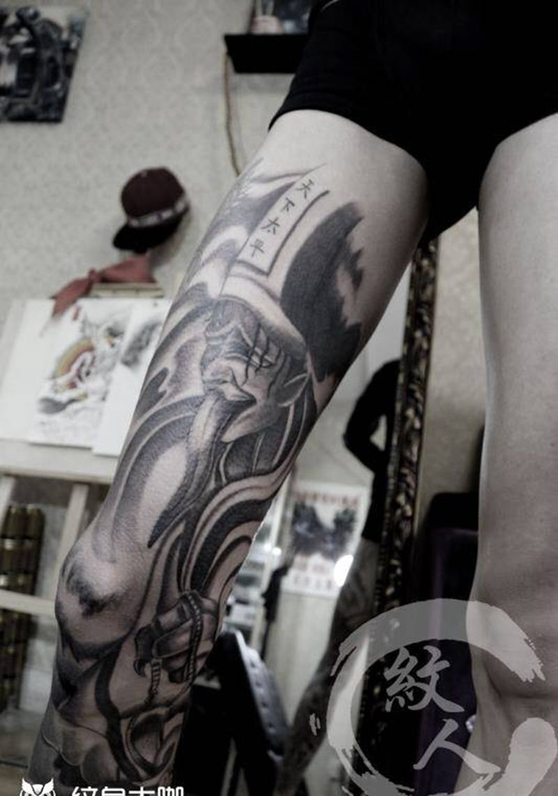 黑白无常纹身图片