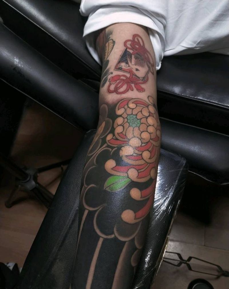 遮盖纹身图片_手臂老传统新传统纹身图案