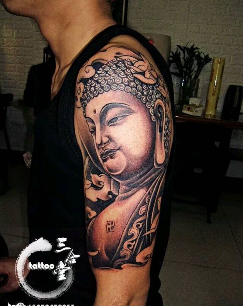 大日如来纹身图片_手臂传统宗教营口鲅鱼圈纹成品纹身图案