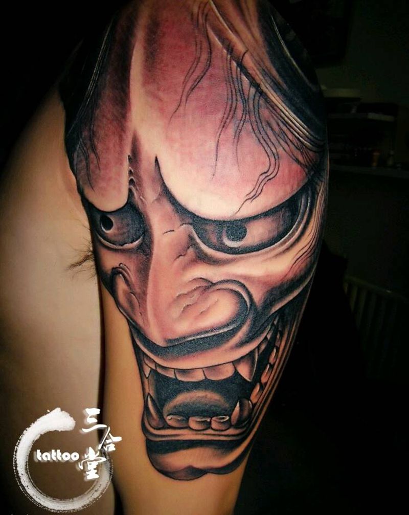 般若纹身图片_肩部传统鬼神营口鲅鱼圈纹熊岳盖州成品纹身图案