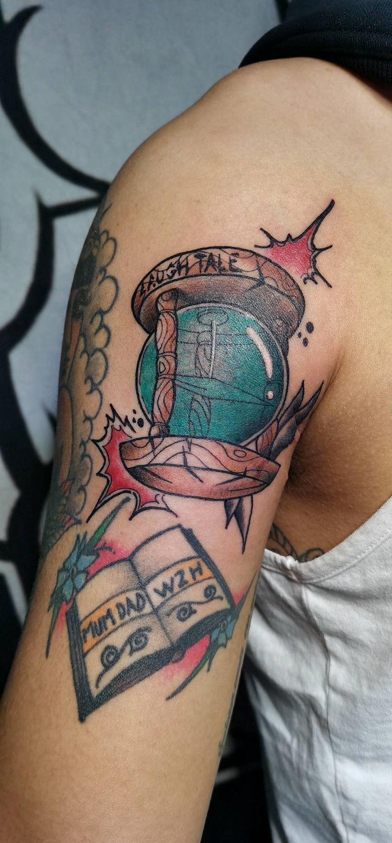 永久指针纹身图片_手臂Old SchoolNew School纹身图案