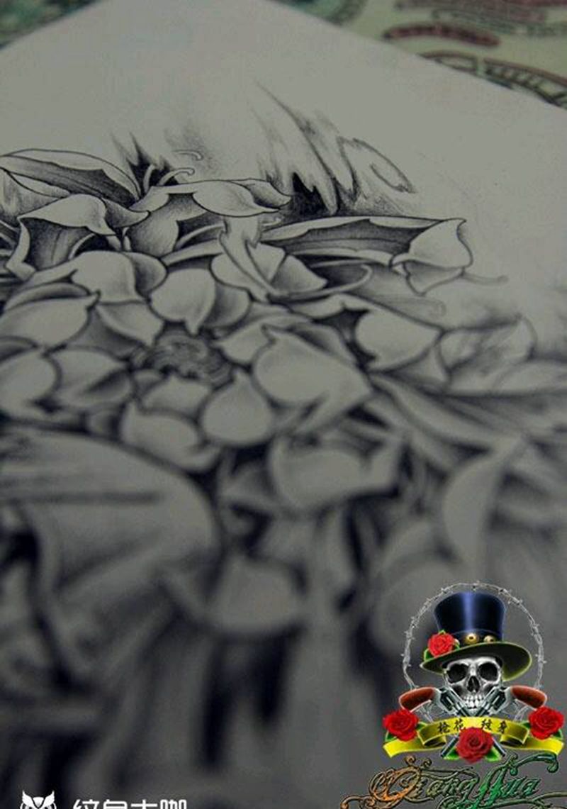 达摩不倒翁纹身图片_传统人物鬼神宗教原创成品手稿纹身图案