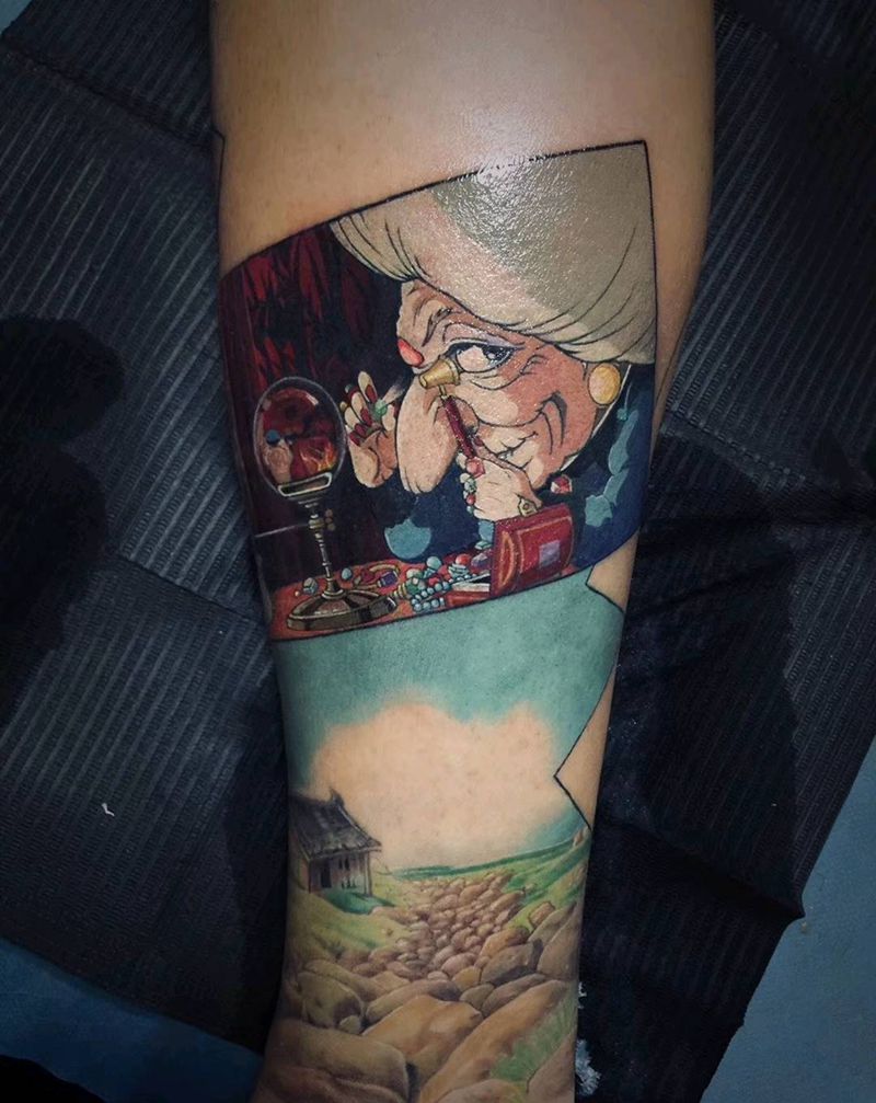 宫崎骏系列纹身图片_腿部纹身图案