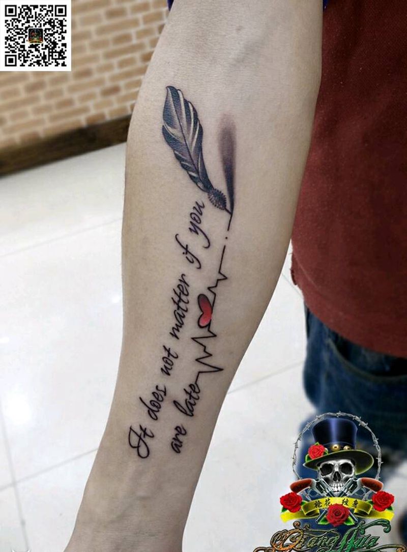 字纹身图片_手臂清新图腾原创成品纹身图案