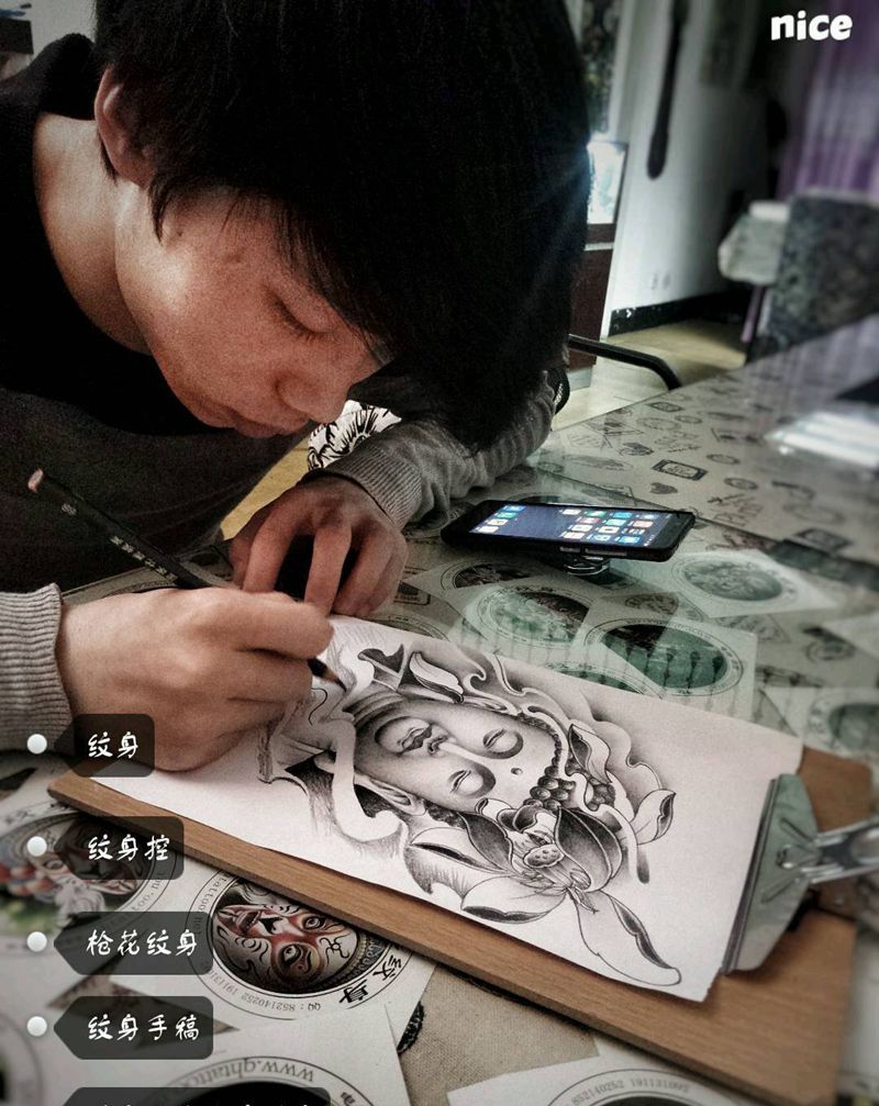 佛主纹身图片_传统肖像人物鬼神宗教成品手稿纹身图案