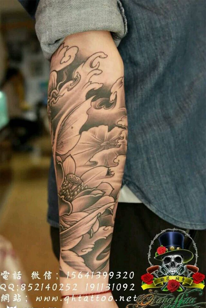 鱼纹身图片_手臂传统动物成品纹身图案