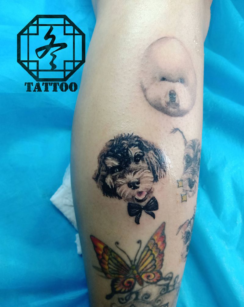 狗子纹身图片_欧美写实纹身图案