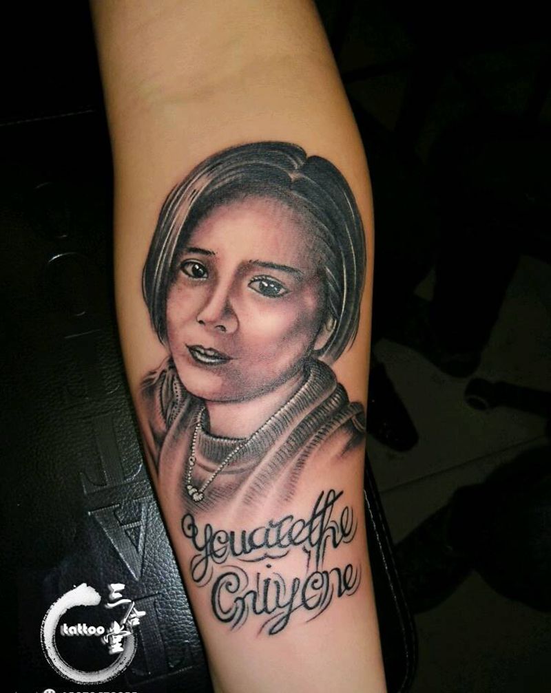 肖像纹身纹身图片_手臂肖像写实人物原创营口成品纹身图案