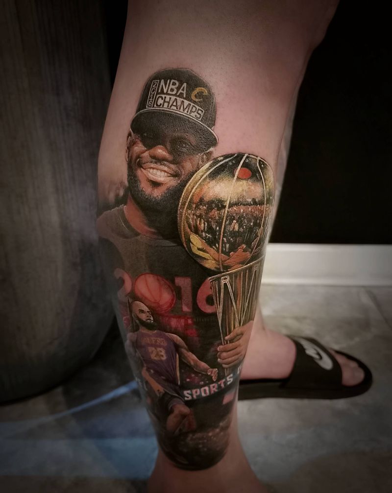 詹姆斯纹身图片_腿部纹身图案