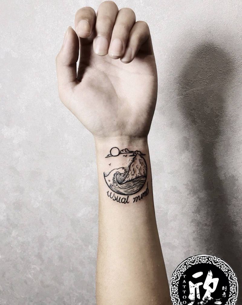 线条小图纹身图片_手部手臂点刺几何纹身图案